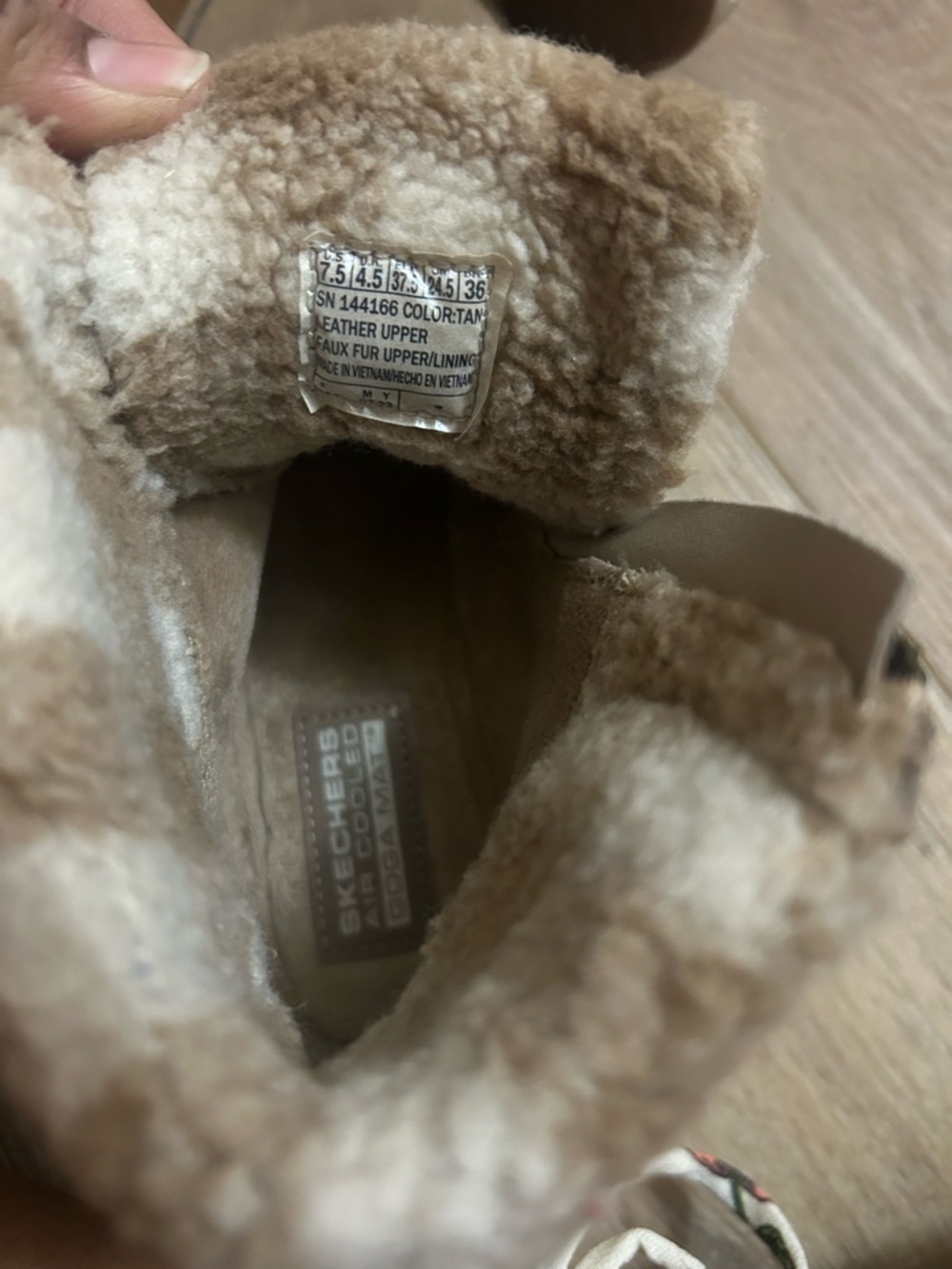 Women’s sketchers Casual Tan Suede Lace-Up Boots with Knit Collar - Picture 4 of 4